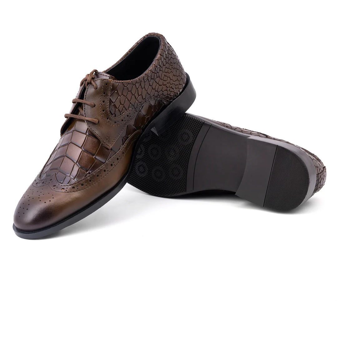 Handcrafted Brown Cowhide Leather Shoes – Elegant Men’s Footwear