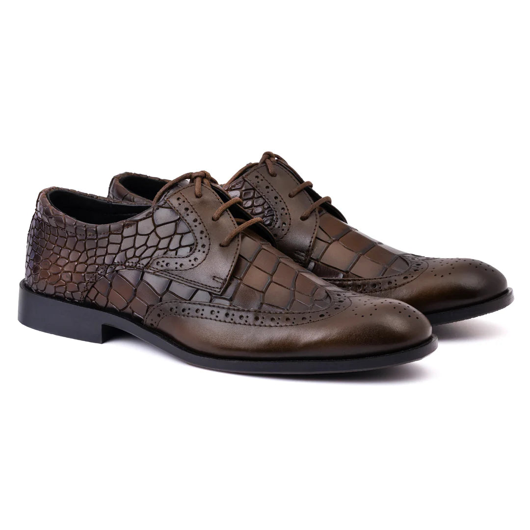 Handcrafted Brown Cowhide Leather Shoes – Elegant Men’s Footwear