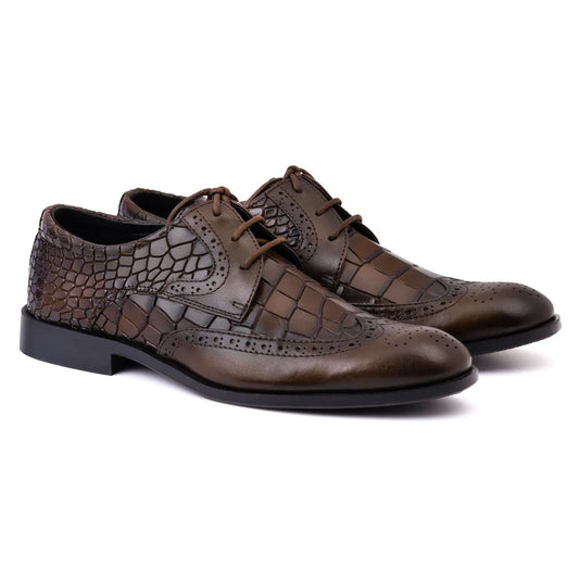 Handcrafted Brown Cowhide Leather Shoes – Elegant Men’s Footwear